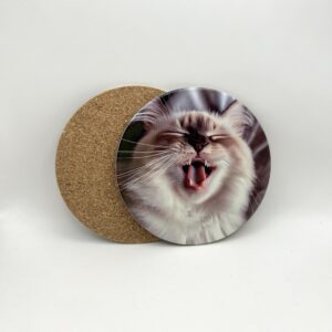 Korkowa podkładka pod kubek - WHITE CAT